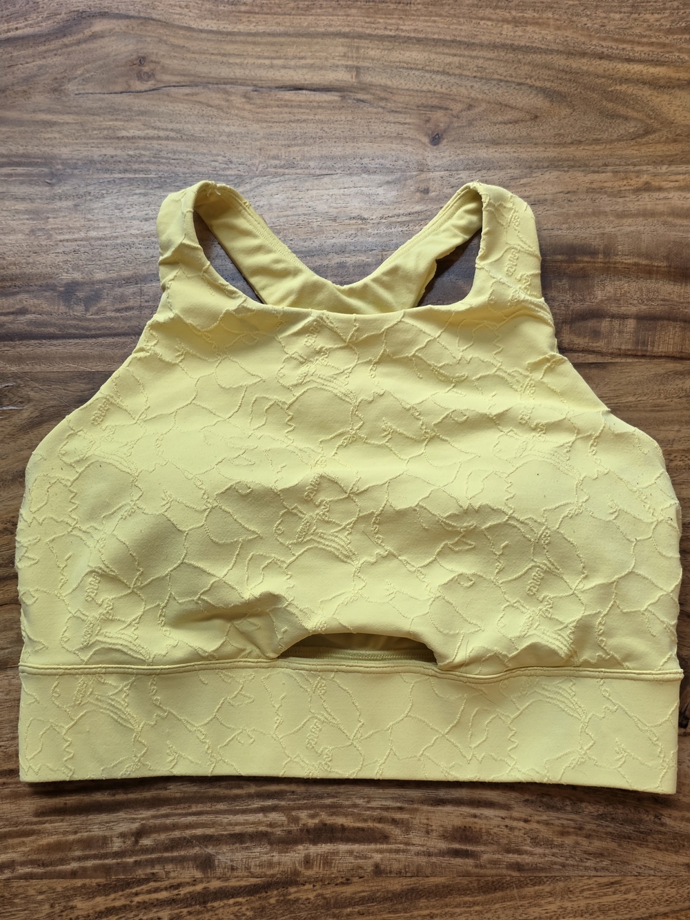 Constellation Embossed Sports Bra from the activewear brand Calia-Yellow/Medium